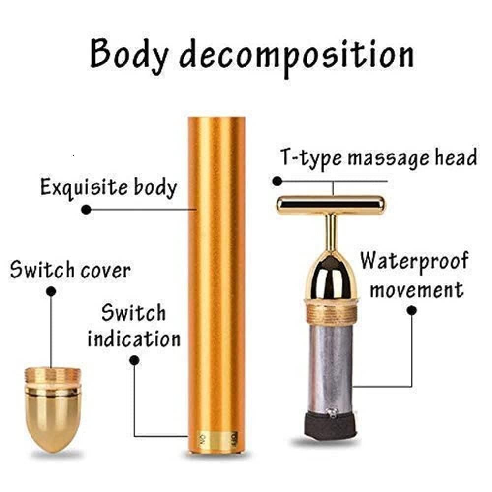 24K Gold Electric Facial Massager Roller
