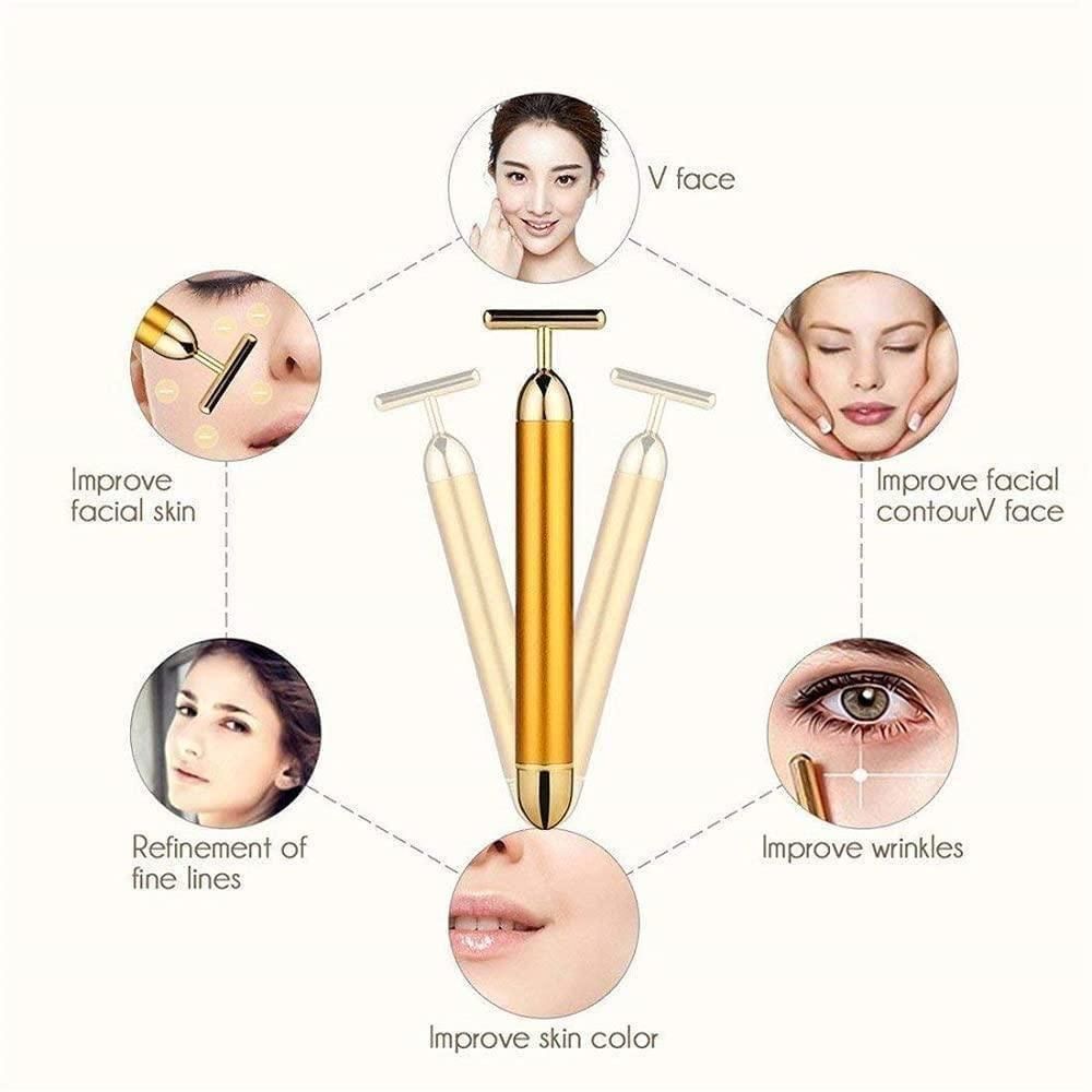 24K Gold Electric Facial Massager Roller