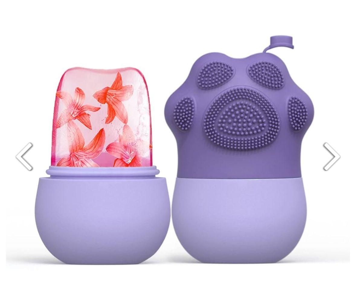 Paw Shaped Ice Roller for Face with Scrubber