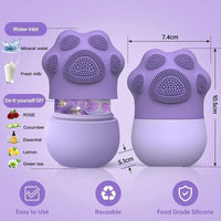 Paw Shaped Ice Roller for Face with Scrubber