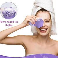 Paw Shaped Ice Roller for Face with Scrubber