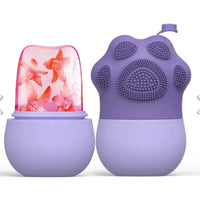Paw Shaped Ice Roller for Face with Scrubber